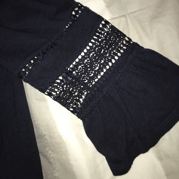 Loft Off the Shoulder Navy Top - Picture 6 of 6